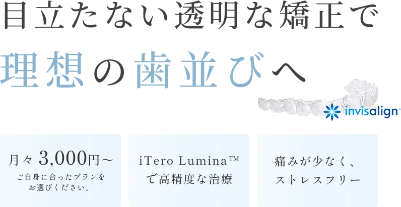 目立たない透明な矯正で理想の歯並びへ